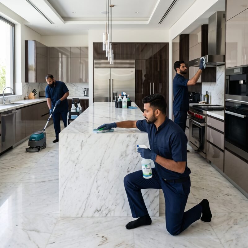 Cleaners cleaning luxury kitchen 2K 202608101450